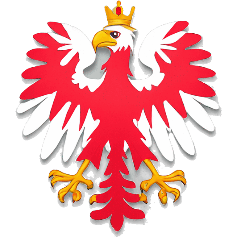 polish eagle simple red and white no details just the outlines of the eagle emoji