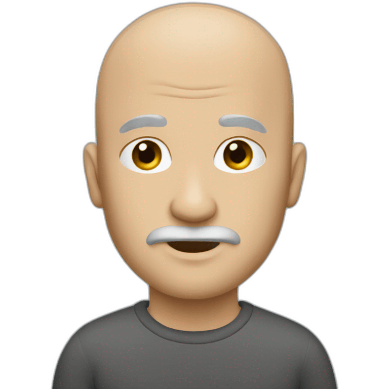 Bald with grey beard small eyebrows emoji