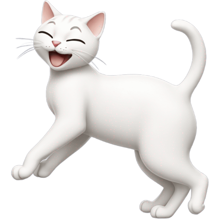 happy stretching cat emoji