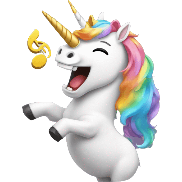 Unicorn singing  emoji