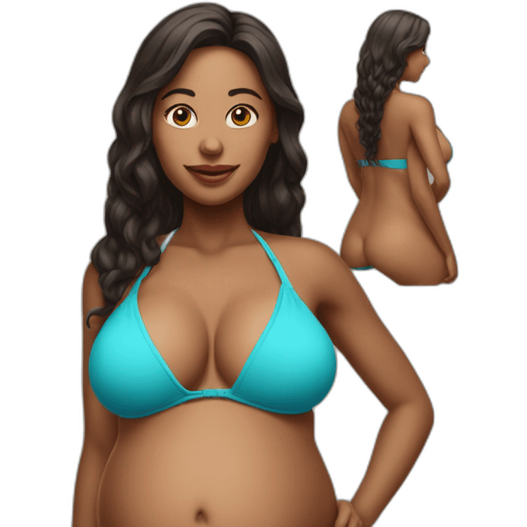 Sexywoman pregnant bikini emoji