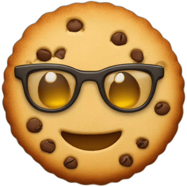 cute cookie wearing glasses emoji