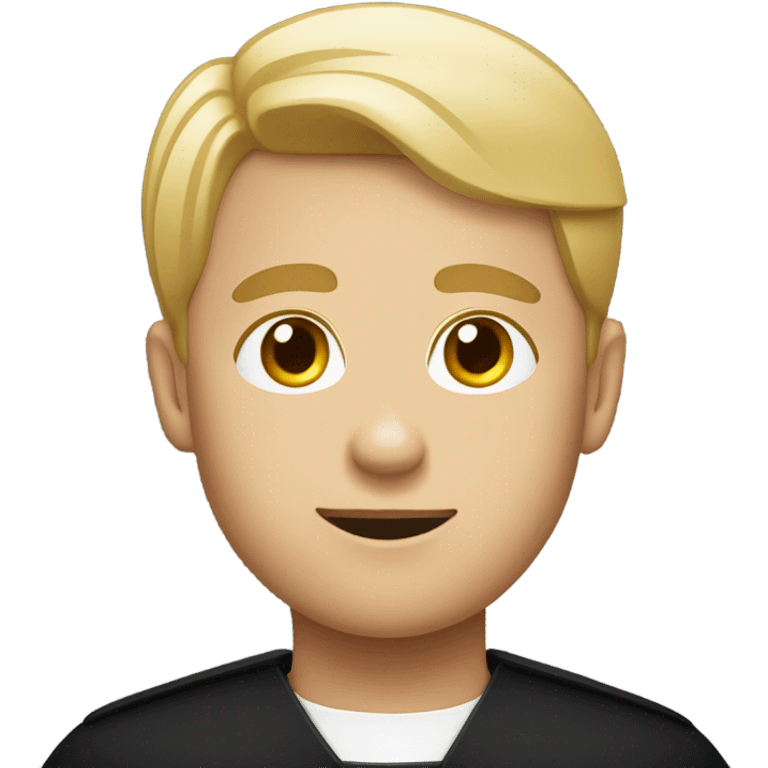 blond Vicar wearing black shirt and dog collar standing emoji