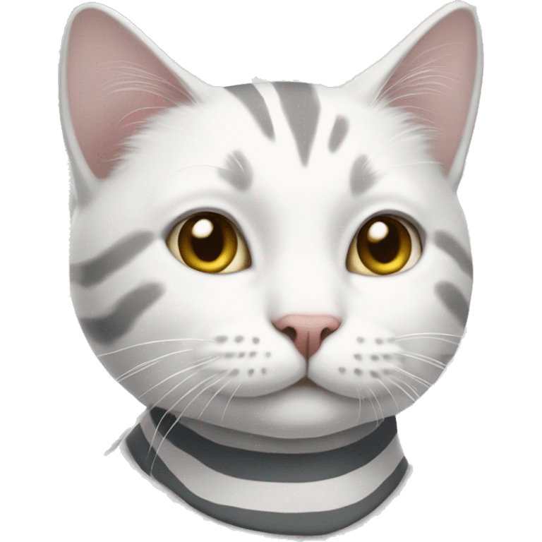 white cat with grey stripes emoji