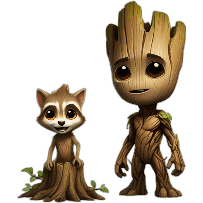 Rocket and groot emoji