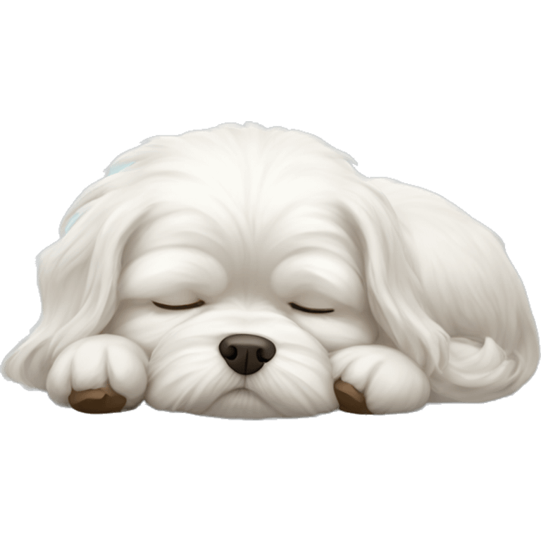 Maltese sleeping emoji