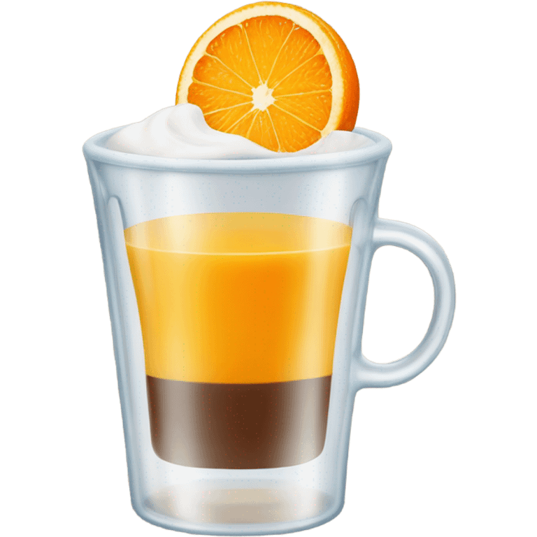 one coffee with orange juice in a glass cup emoji