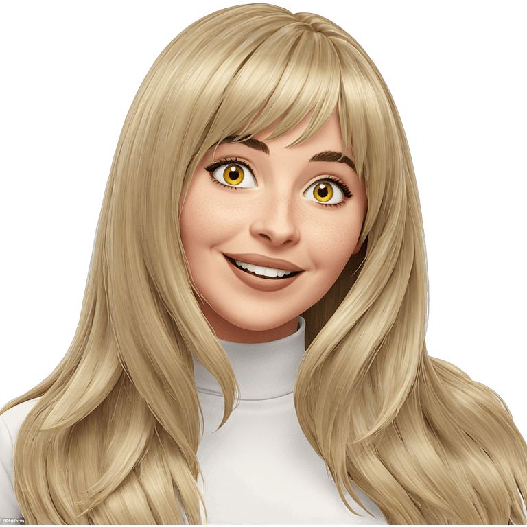 smiling girl with long hair emoji