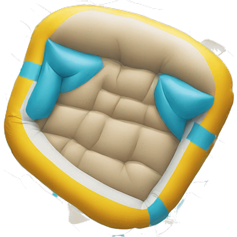 inflatable floating mattress on pool emoji