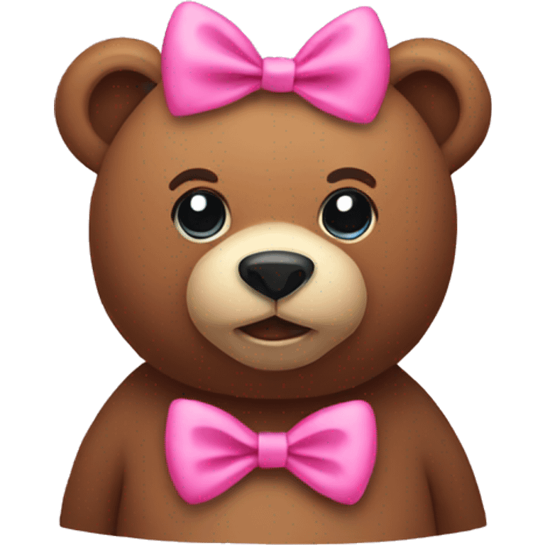 A bear with a pink bow emoji