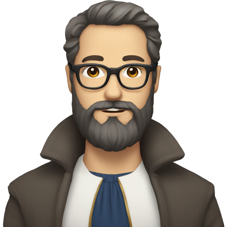 French Bearded person majestic with glasses emoji