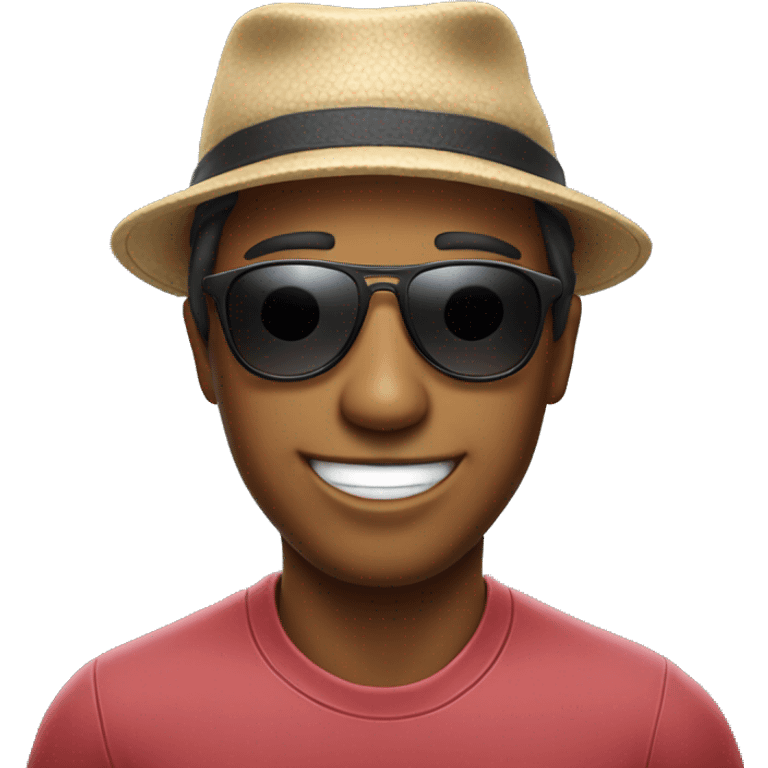 smiling emoji, with dad hat, with sunglasses emoji