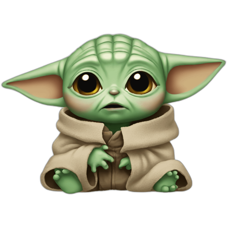 Baby yoda crying face emoji