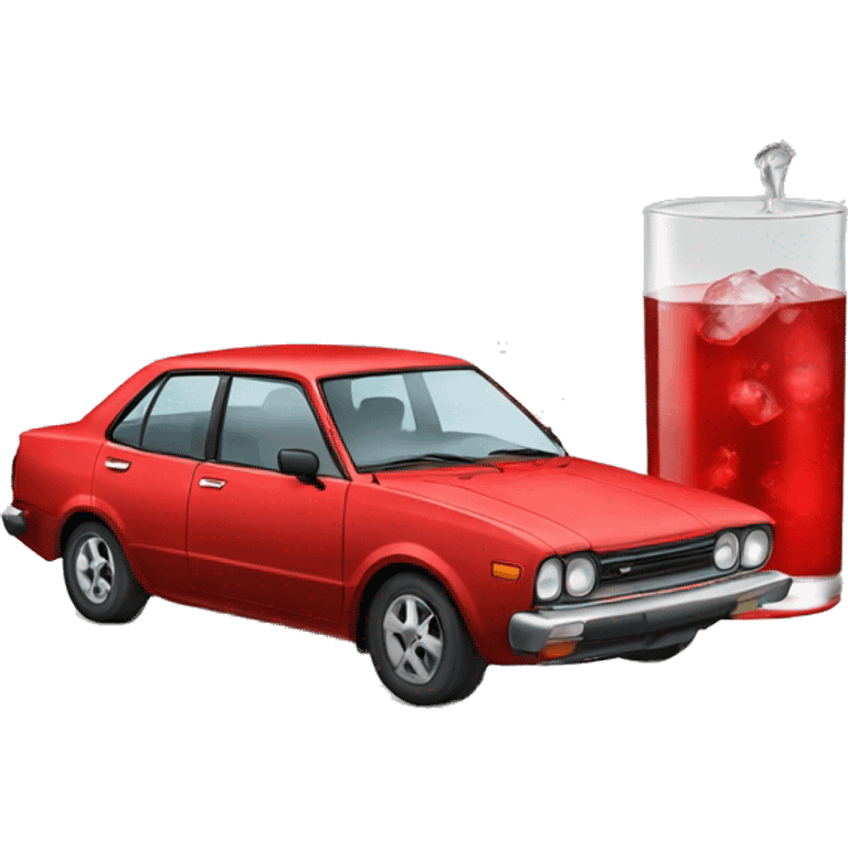 red toyota corolla and vodka emoji