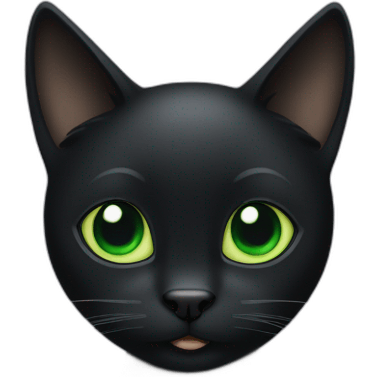 Black Cat with Green rolling eyes emoji