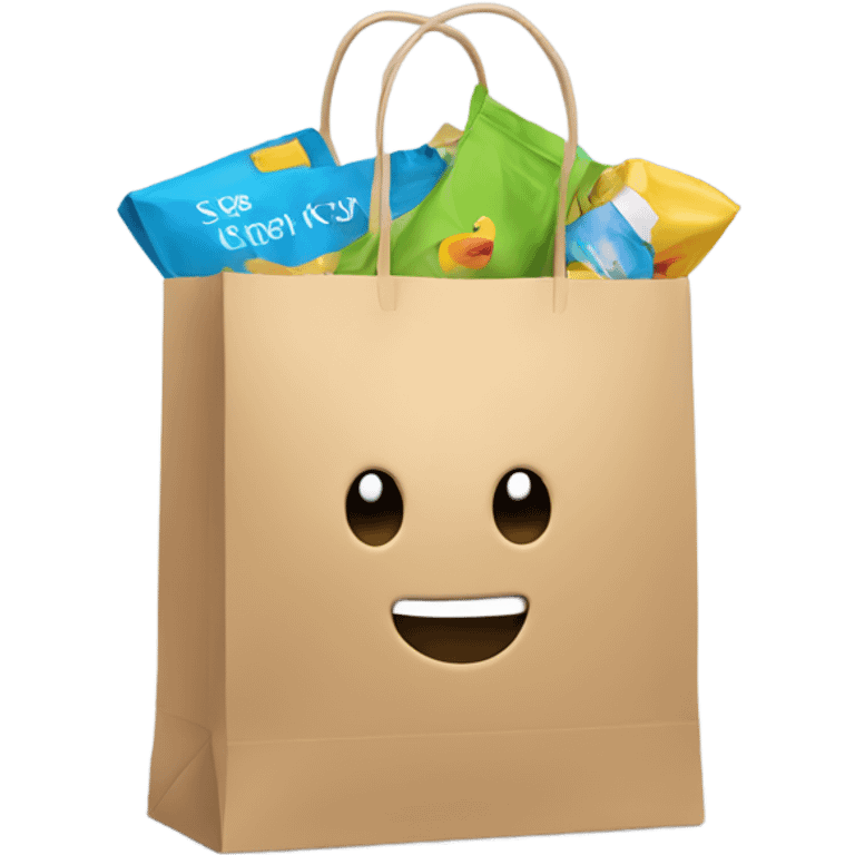 shopping bag that is also a chat bubble emoji