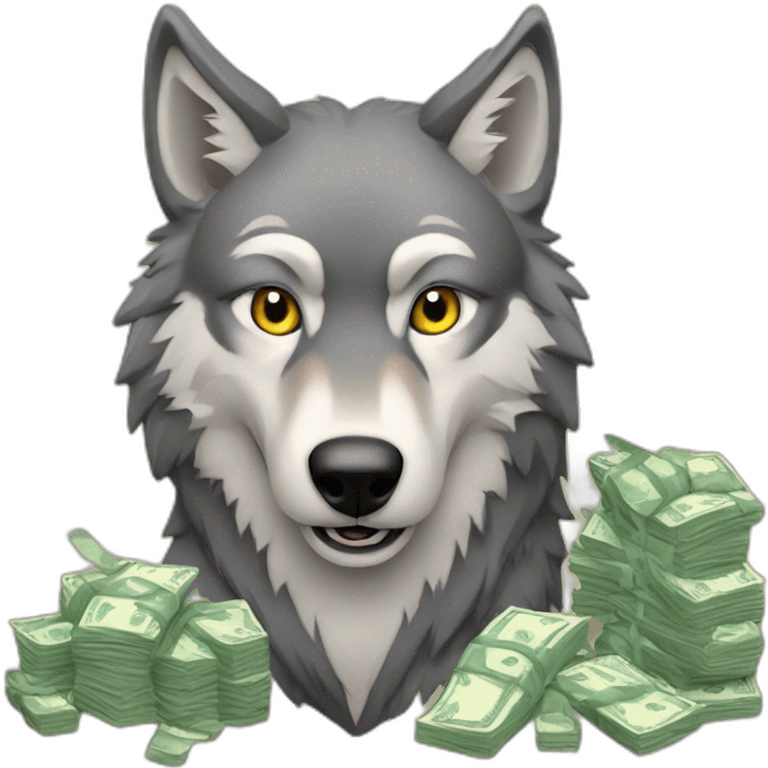 wolf with money in mouth emoji