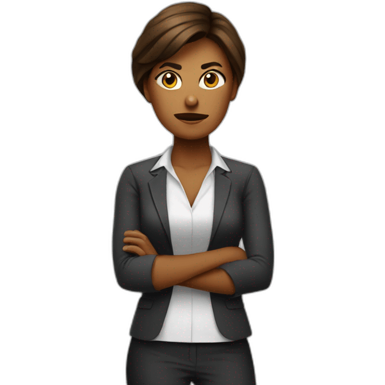 Woman HR-manager crossed arms angry emoji