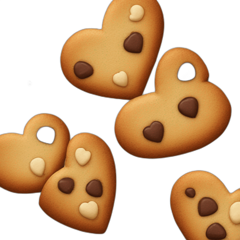 cookies with heart-shaped chocolate chips emoji