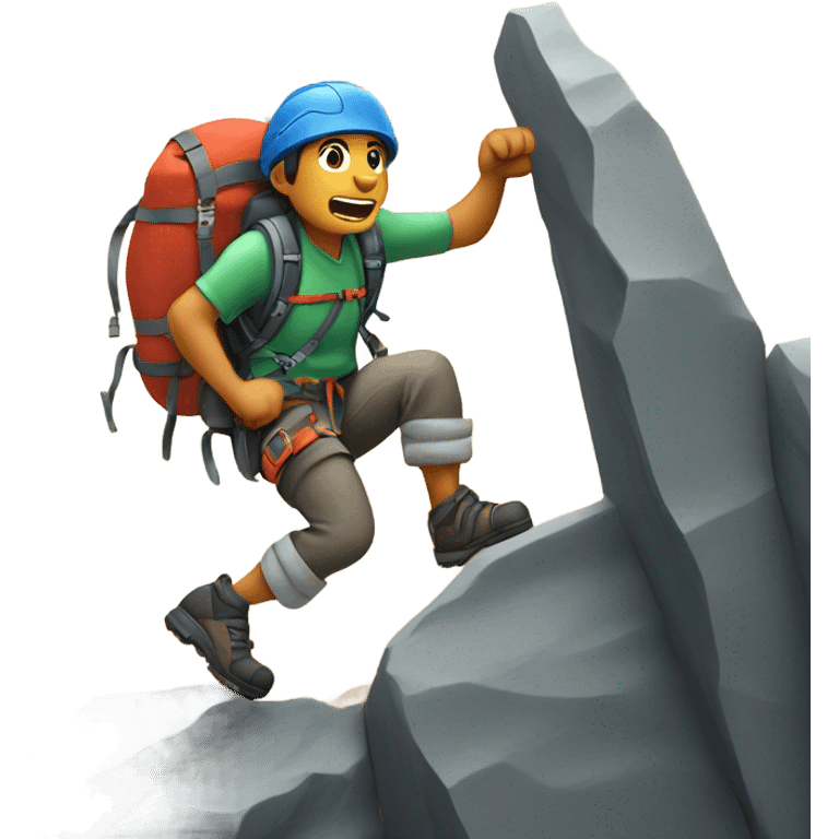 Person climbing a mountain emoji