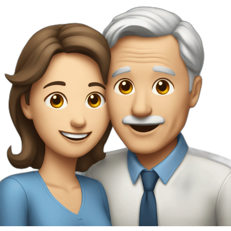 44 old man with brown hair congratulating his wife on the 19th emoji