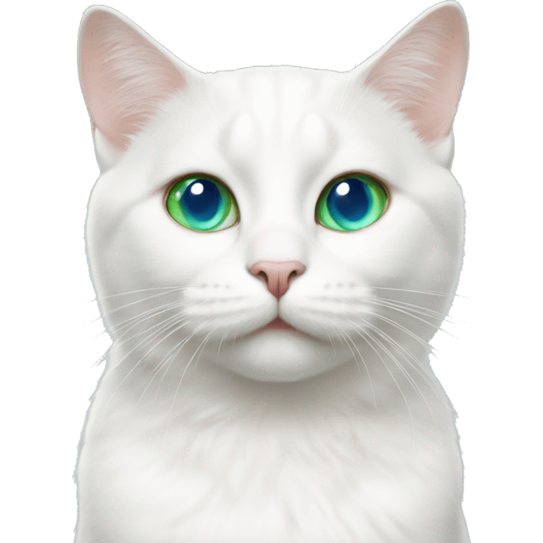 White cat with blue And green heterochromia emoji