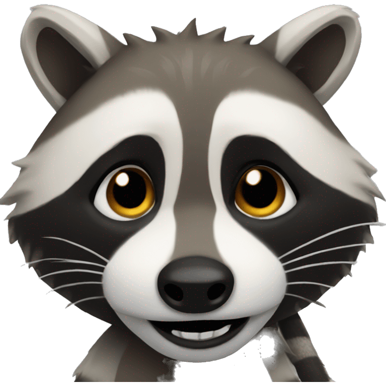 Maniacle raccoon emoji