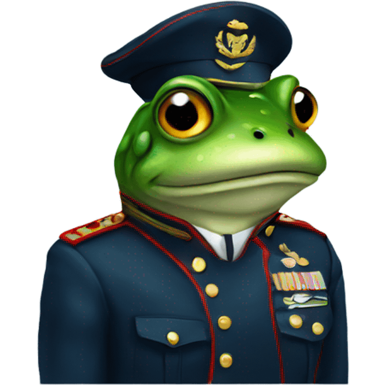 Frog in marine uniform  emoji