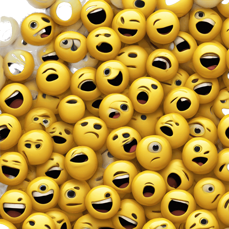 yellow circle, with droopy eye balls and is sticking their tongue out. emoji