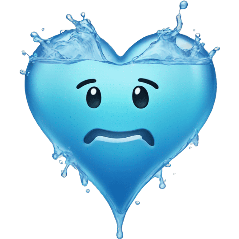 A heart made out of water emoji