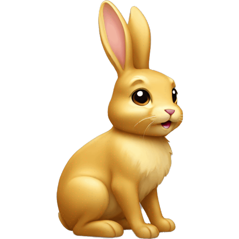 a golden bunny emoji