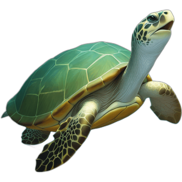 Dauphin sur tortue emoji