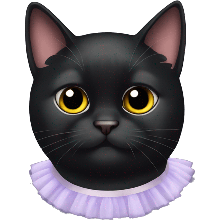 My black fat cat luna with a tutu emoji