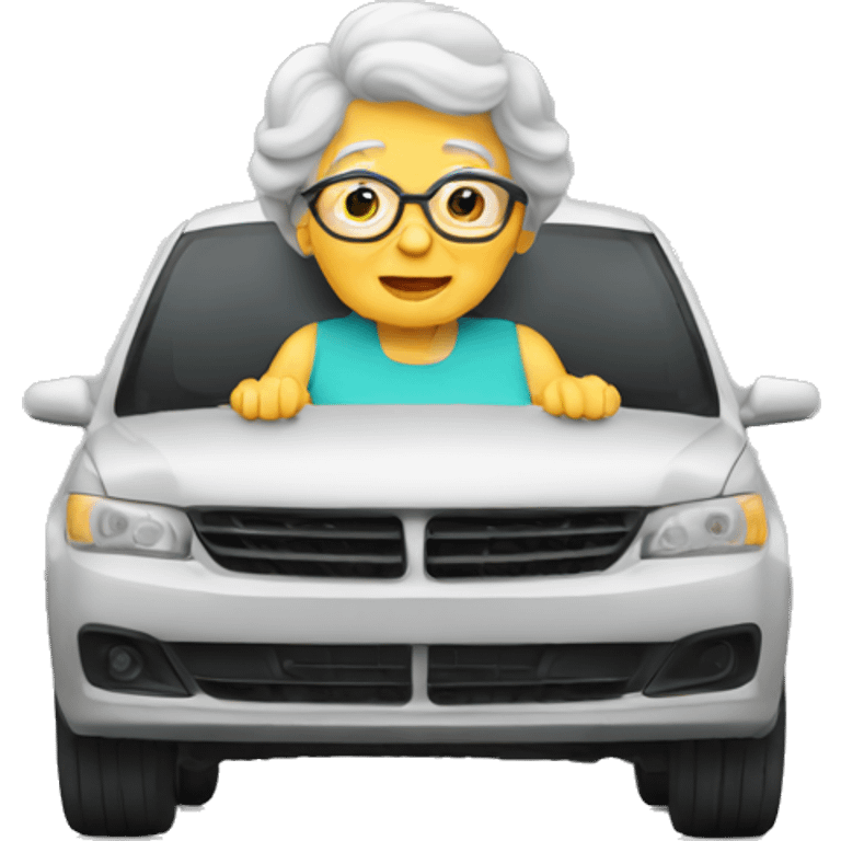 Granny in a big car emoji