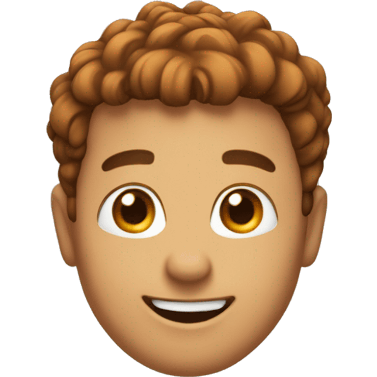 make me an emoji with a unique character that expresses joy whit brownn hair emoji