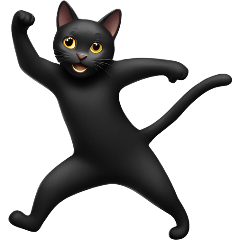 Black cat dancing  emoji