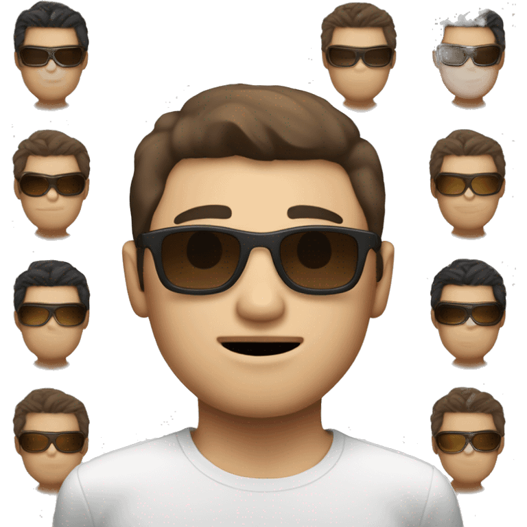 brown hair, white skin color asian men with sun glasses, make it from soulders and create only one emoji emoji