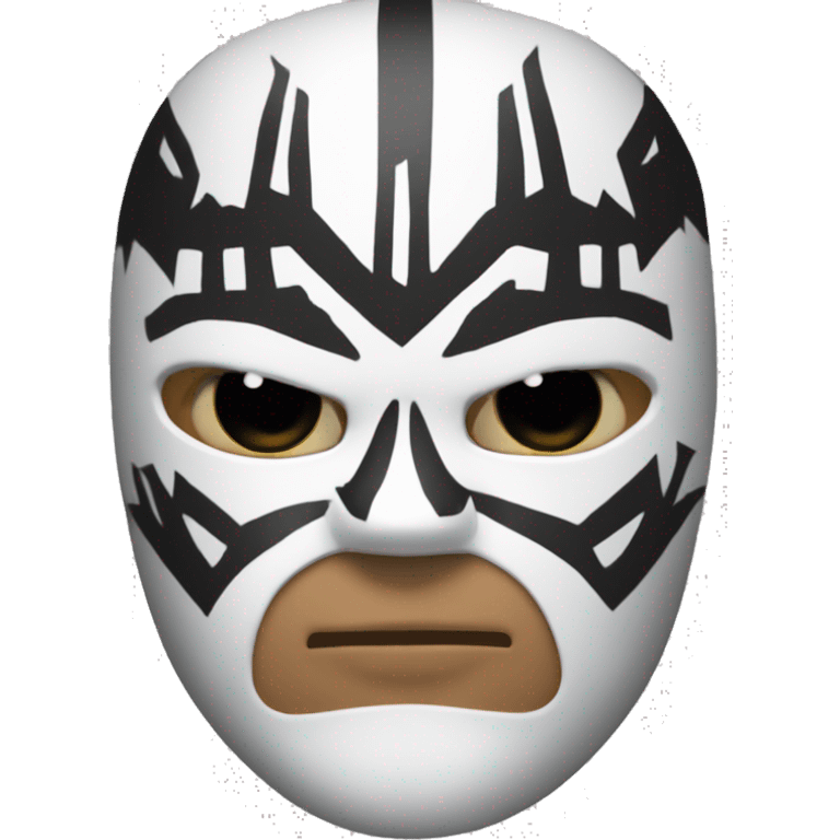 mascara de lucha libre blanca con aleta superior emoji