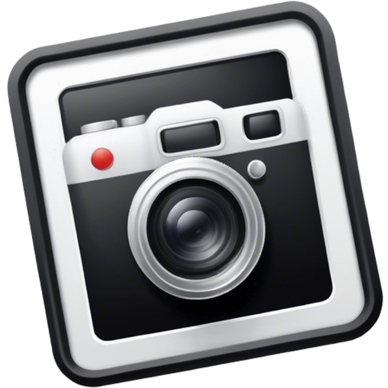 Photography icon, camera lens, photo frame, snapshot in progress, minimalistic style, clean lines, transparent background. emoji