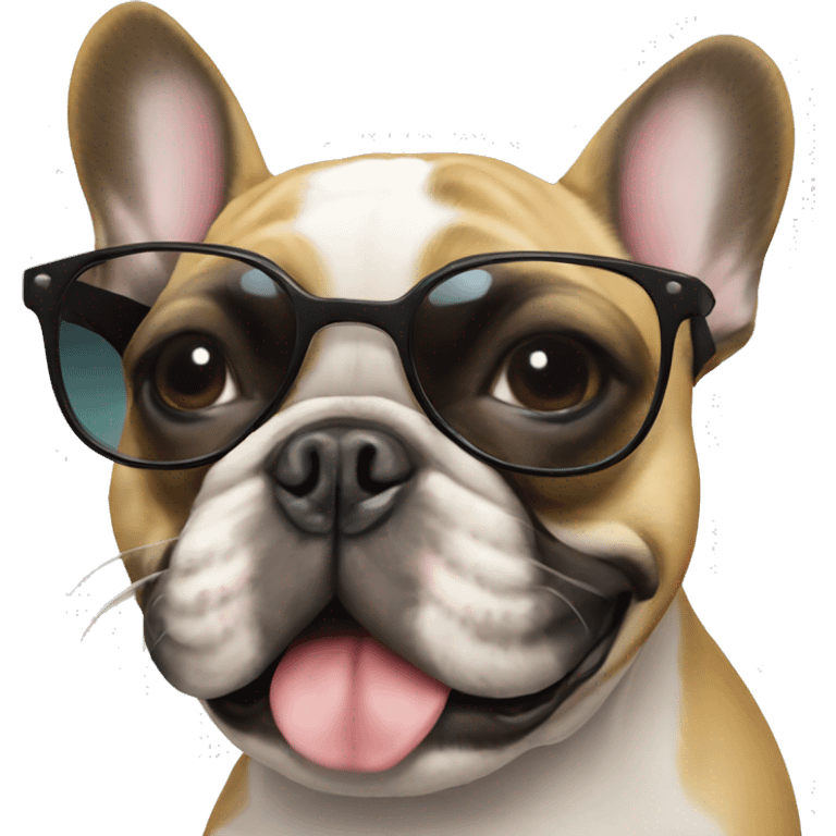 French bulldog with sunglasses emoji