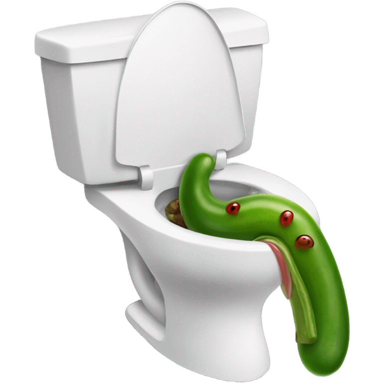 Skibidi Toilet eating a pickle emoji