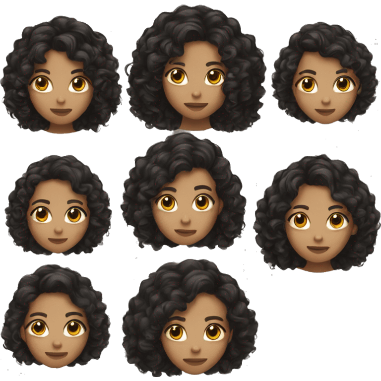 A young woman with lightskin long curly black hair emoji