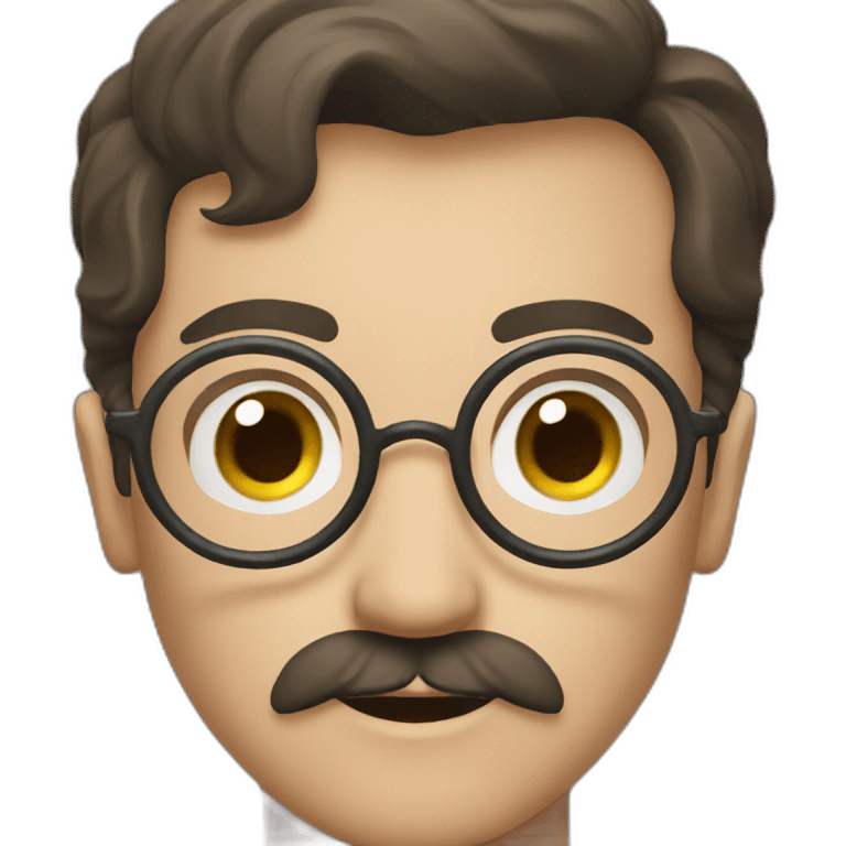 Harry Potter wizard with mustache and no glasses emoji