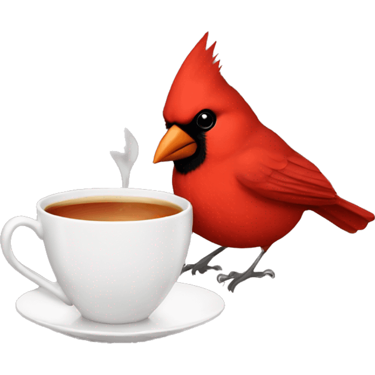 cardinal sipping tea emoji