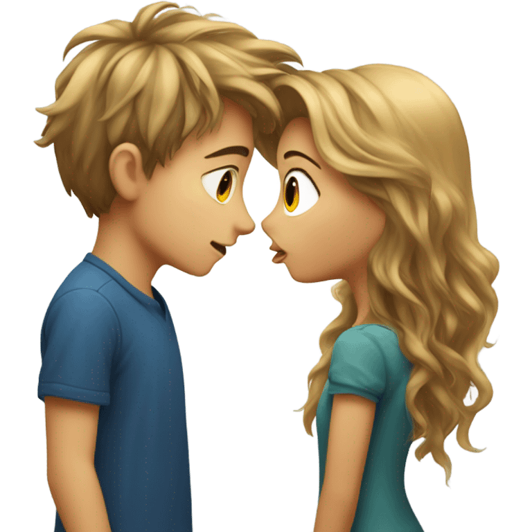 home alone kid is kissing girl emoji