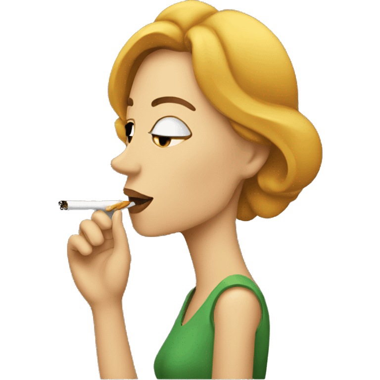 A women smoking emoji