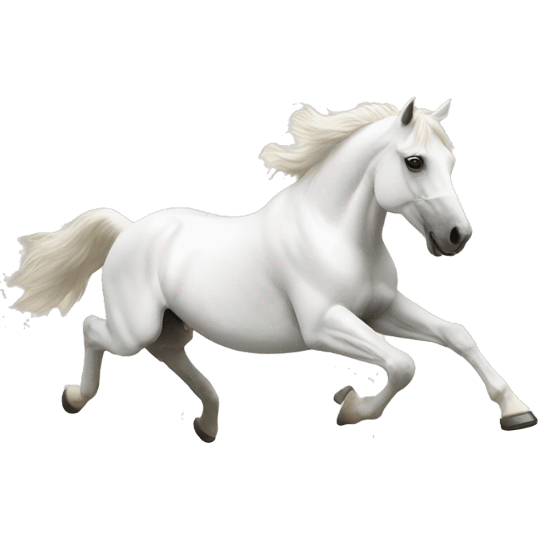 Jumping white horse emoji