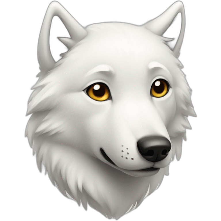 White cute wolf emoji