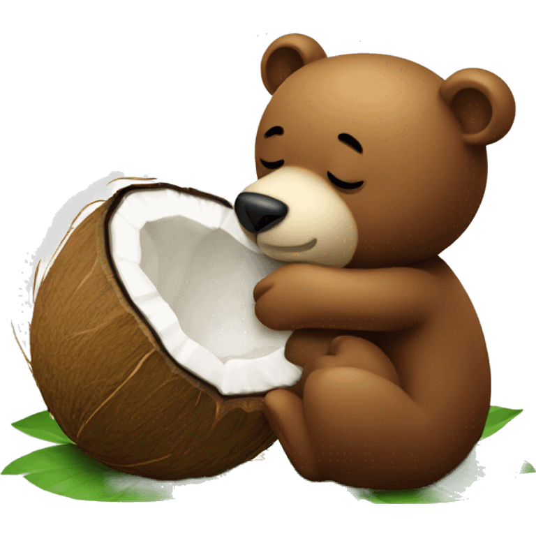 Bear kissing coconut  emoji