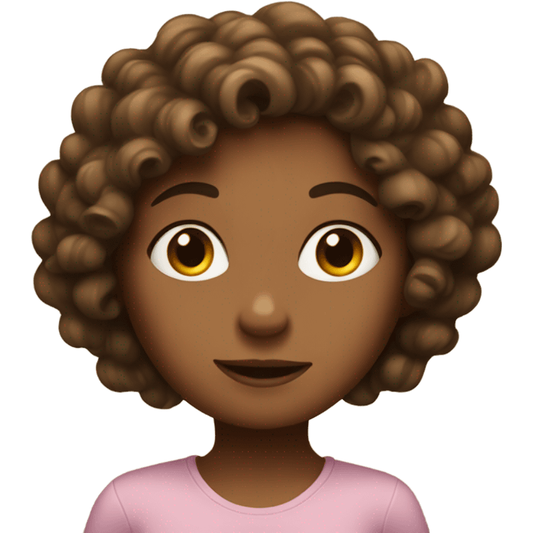 Sneaky brown skinned girl with curly hair emoji